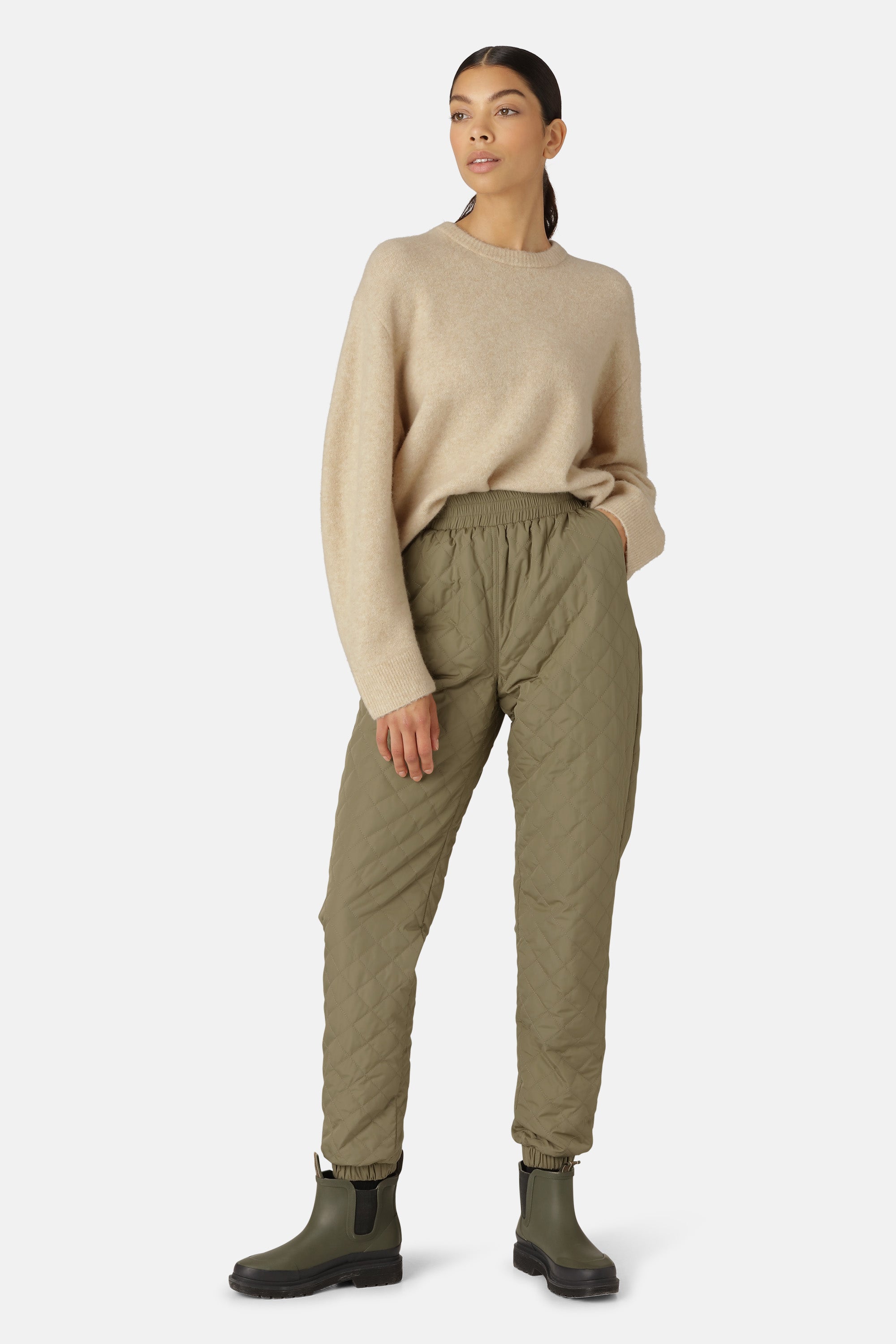 Ilse Jacobsen Hornbæk Outerwear Quilt Pants Trousers 457 Sage